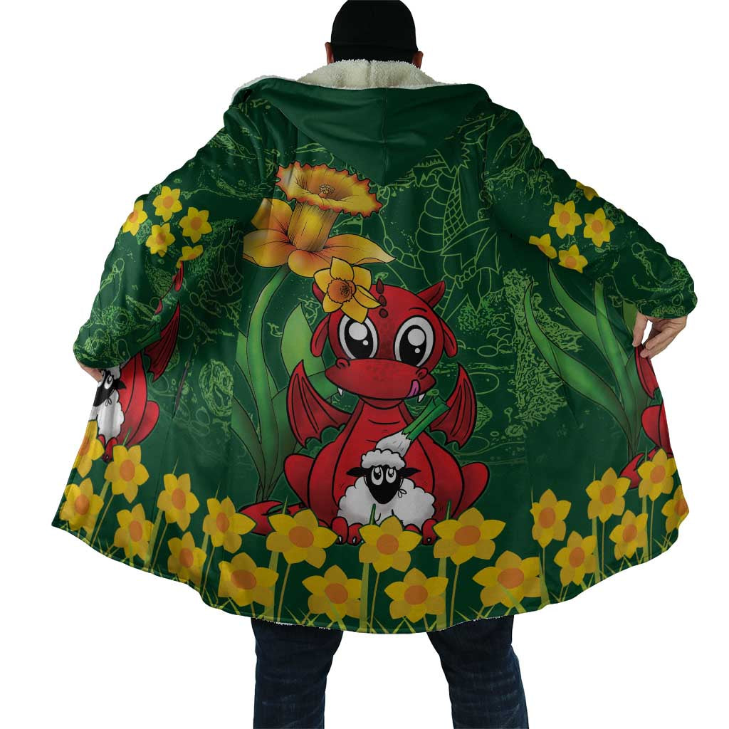 Saint David's Day Cloak Welsh Dragons Yellow Daffodils - Wonder Print Shop