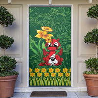 Saint David's Day Door Cover Welsh Dragons Yellow Daffodils - Wonder Print Shop