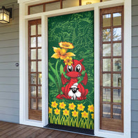 Saint David's Day Door Cover Welsh Dragons Yellow Daffodils - Wonder Print Shop