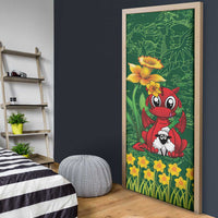 Saint David's Day Door Cover Welsh Dragons Yellow Daffodils - Wonder Print Shop