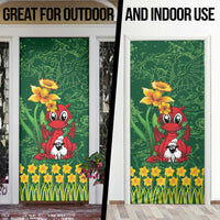Saint David's Day Door Cover Welsh Dragons Yellow Daffodils - Wonder Print Shop