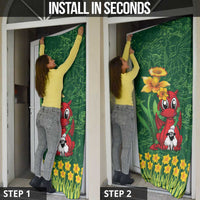 Saint David's Day Door Cover Welsh Dragons Yellow Daffodils - Wonder Print Shop