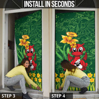 Saint David's Day Door Cover Welsh Dragons Yellow Daffodils - Wonder Print Shop