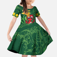 Saint David's Day Family Matching Summer Maxi Dress and Hawaiian Shirt Welsh Dragons Yellow Daffodils - Wonder Print Shop
