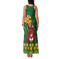 Saint David's Day Family Matching Tank Maxi Dress and Hawaiian Shirt Welsh Dragons Yellow Daffodils - Wonder Print Shop