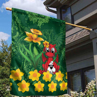 Saint David's Day Garden Flag Welsh Dragons Yellow Daffodils - Wonder Print Shop