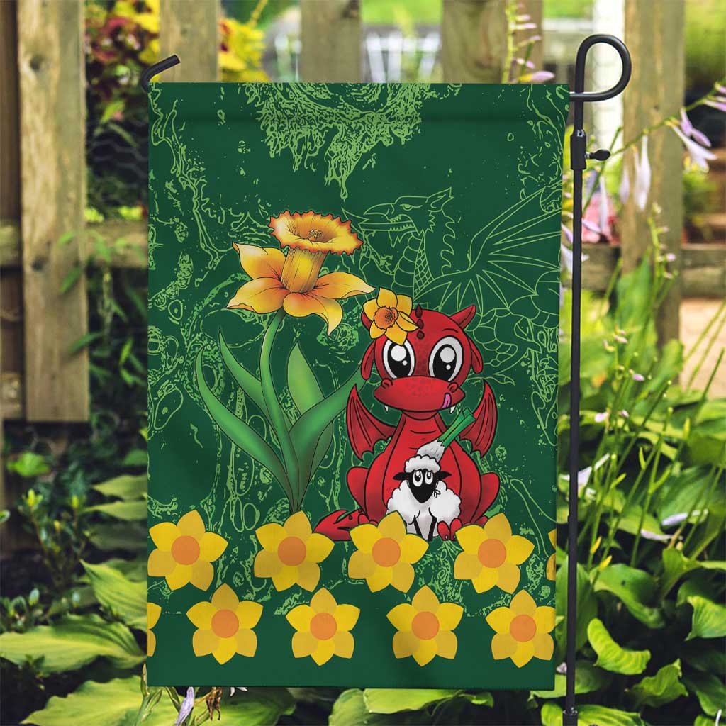 Saint David's Day Garden Flag Welsh Dragons Yellow Daffodils - Wonder Print Shop