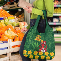 Saint David's Day Grocery Bag Welsh Dragons Yellow Daffodils - Wonder Print Shop