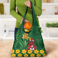 Saint David's Day Grocery Bag Welsh Dragons Yellow Daffodils - Wonder Print Shop