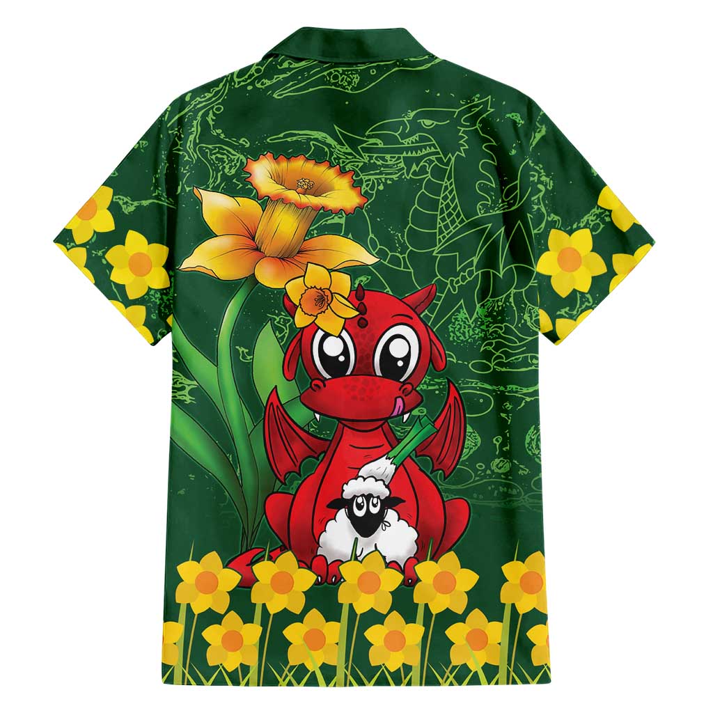 Saint David's Day Hawaiian Shirt Welsh Dragons Yellow Daffodils - Wonder Print Shop