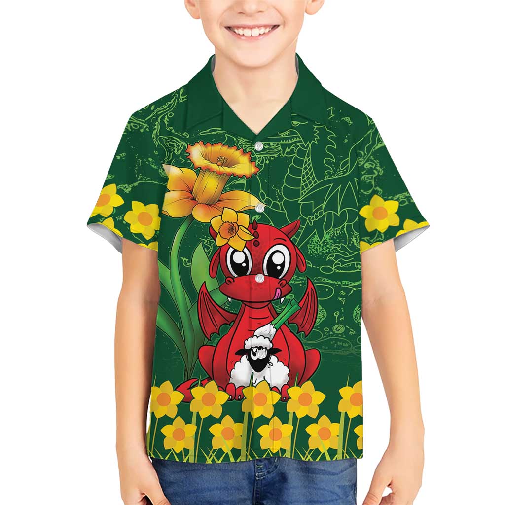 Saint David's Day Hawaiian Shirt Welsh Dragons Yellow Daffodils - Wonder Print Shop
