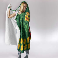 Saint David's Day Hooded Blanket Welsh Dragons Yellow Daffodils - Wonder Print Shop