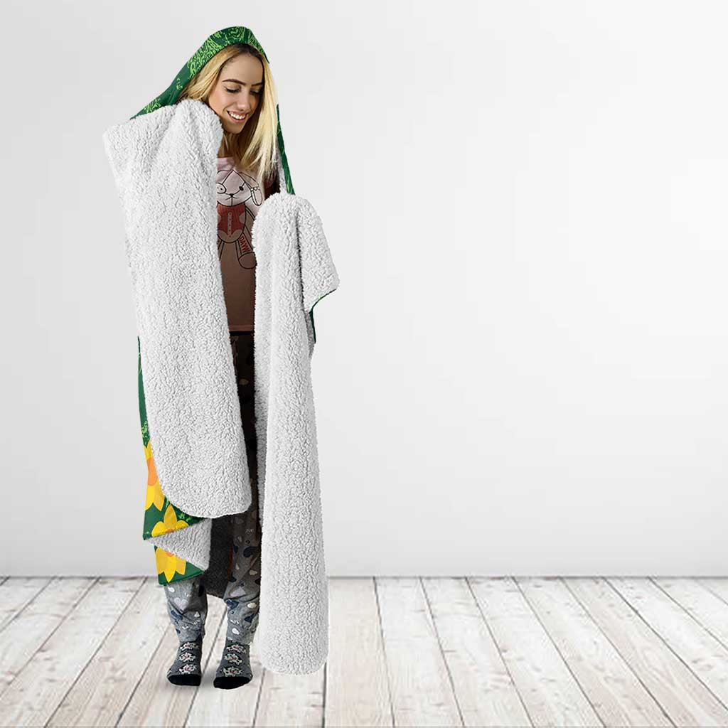 Saint David's Day Hooded Blanket Welsh Dragons Yellow Daffodils - Wonder Print Shop