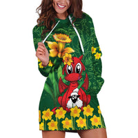 Saint David's Day Hoodie Dress Welsh Dragons Yellow Daffodils - Wonder Print Shop