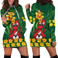 Saint David's Day Hoodie Dress Welsh Dragons Yellow Daffodils - Wonder Print Shop