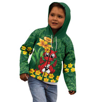 Saint David's Day Kid Hoodie Welsh Dragons Yellow Daffodils - Wonder Print Shop