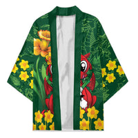 Saint David's Day Kimono Welsh Dragons Yellow Daffodils - Wonder Print Shop