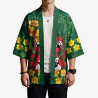 Saint David's Day Kimono Welsh Dragons Yellow Daffodils - Wonder Print Shop