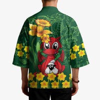 Saint David's Day Kimono Welsh Dragons Yellow Daffodils - Wonder Print Shop