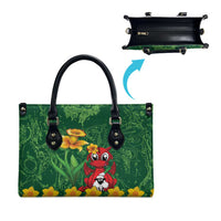 Saint David's Day Leather Bag Welsh Dragons Yellow Daffodils - Wonder Print Shop