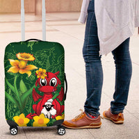 Saint David's Day Luggage Cover Welsh Dragons Yellow Daffodils - Wonder Print Shop
