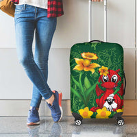 Saint David's Day Luggage Cover Welsh Dragons Yellow Daffodils - Wonder Print Shop