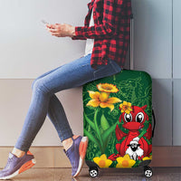 Saint David's Day Luggage Cover Welsh Dragons Yellow Daffodils - Wonder Print Shop