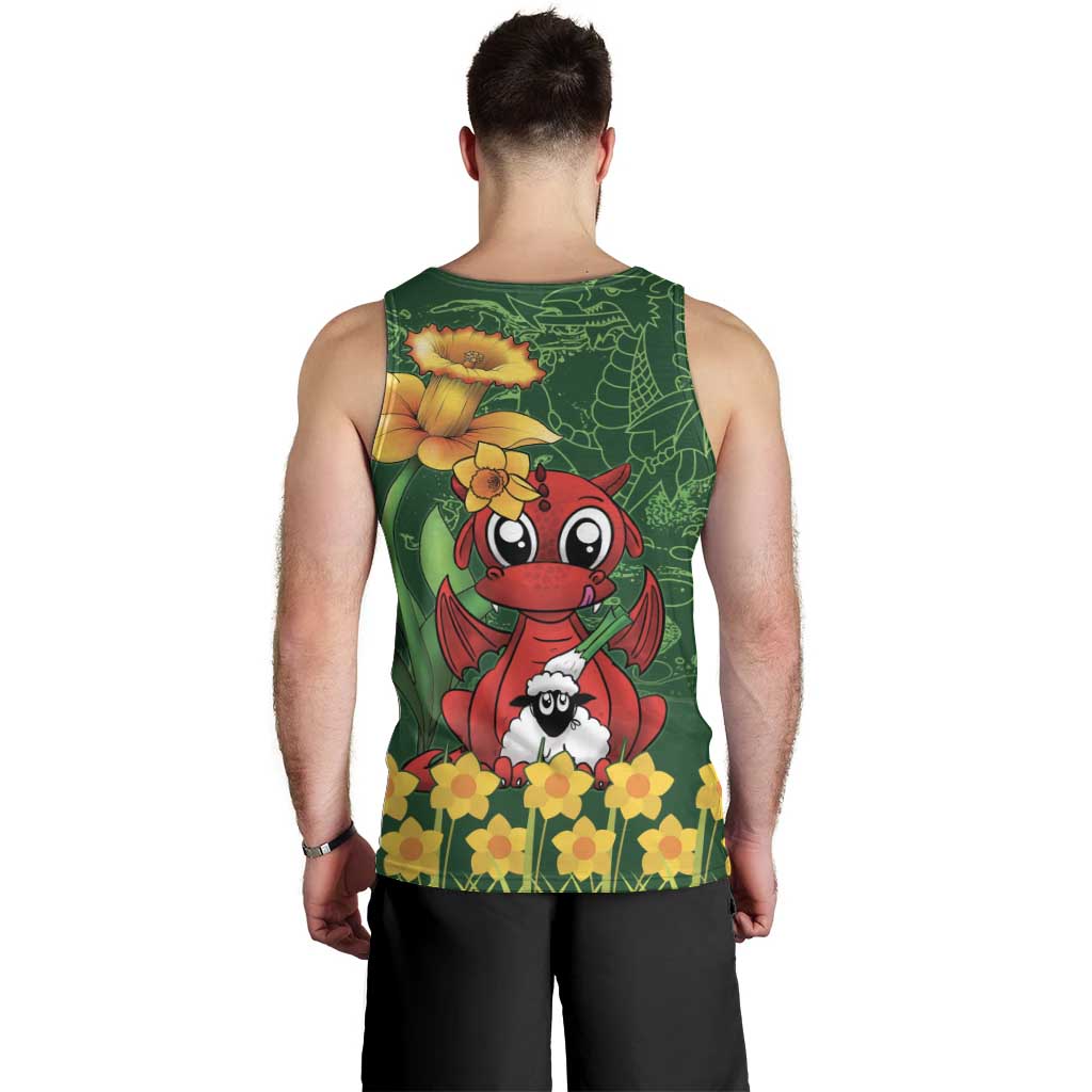 Saint David's Day Men Tank Top Welsh Dragons Yellow Daffodils - Wonder Print Shop