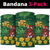 Saint David's Day Neck Gaiter Welsh Dragons Yellow Daffodils - Wonder Print Shop