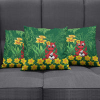 Saint David's Day Pillow Cover Welsh Dragons Yellow Daffodils - Wonder Print Shop