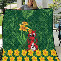 Saint David's Day Quilt Welsh Dragons Yellow Daffodils - Wonder Print Shop