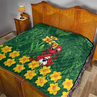 Saint David's Day Quilt Welsh Dragons Yellow Daffodils - Wonder Print Shop