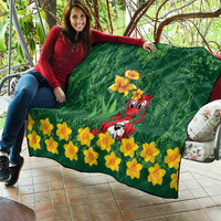 Saint David's Day Quilt Welsh Dragons Yellow Daffodils - Wonder Print Shop
