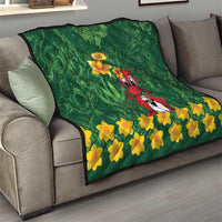 Saint David's Day Quilt Welsh Dragons Yellow Daffodils - Wonder Print Shop