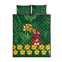 Saint David's Day Quilt Bed Set Welsh Dragons Yellow Daffodils - Wonder Print Shop