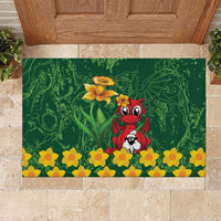 Saint David's Day Rubber Doormat Welsh Dragons Yellow Daffodils - Wonder Print Shop