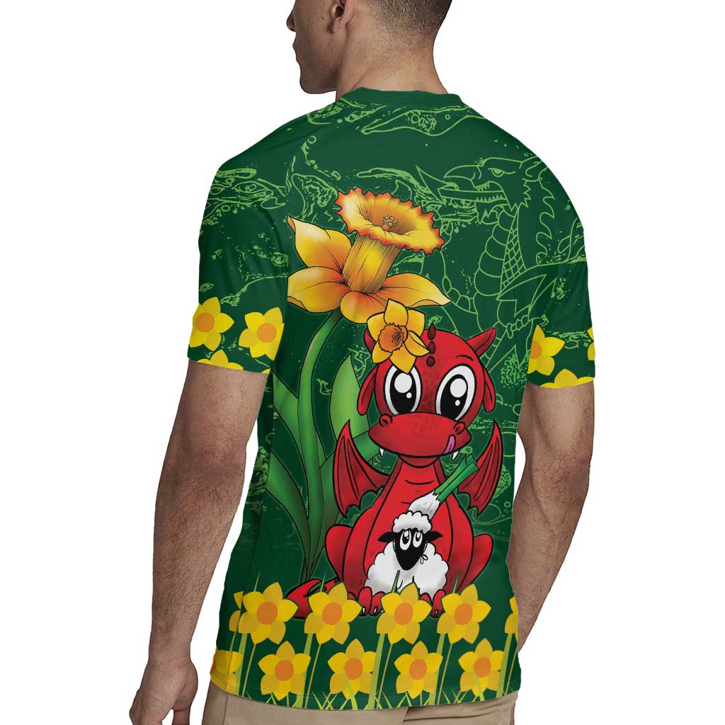 Saint David's Day Rugby Jersey Welsh Dragons Yellow Daffodils - Wonder Print Shop