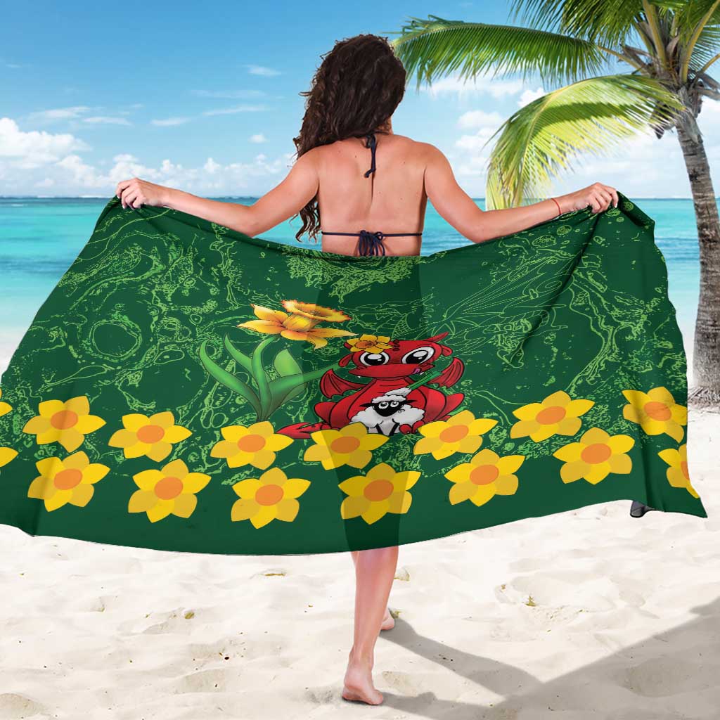 Saint David's Day Sarong Welsh Dragons Yellow Daffodils - Wonder Print Shop