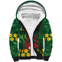 Saint David's Day Sherpa Hoodie Welsh Dragons Yellow Daffodils - Wonder Print Shop