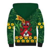 Saint David's Day Sherpa Hoodie Welsh Dragons Yellow Daffodils - Wonder Print Shop