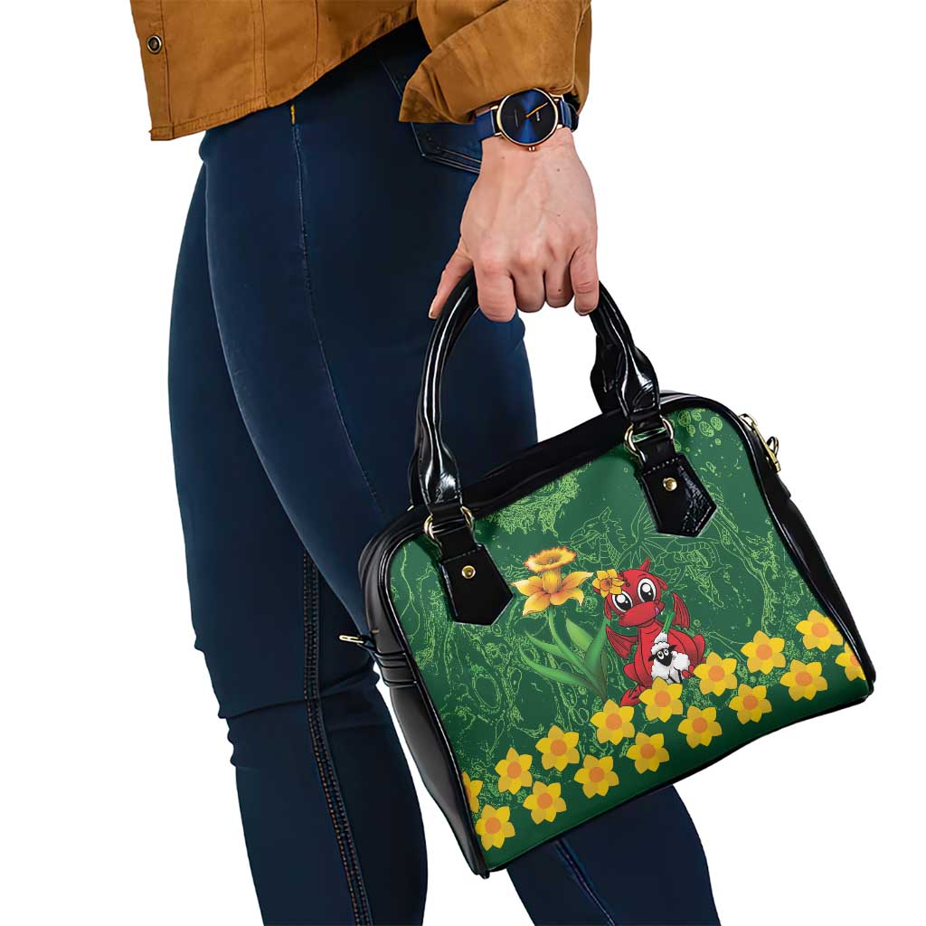 Saint David's Day Shoulder Handbag Welsh Dragons Yellow Daffodils - Wonder Print Shop