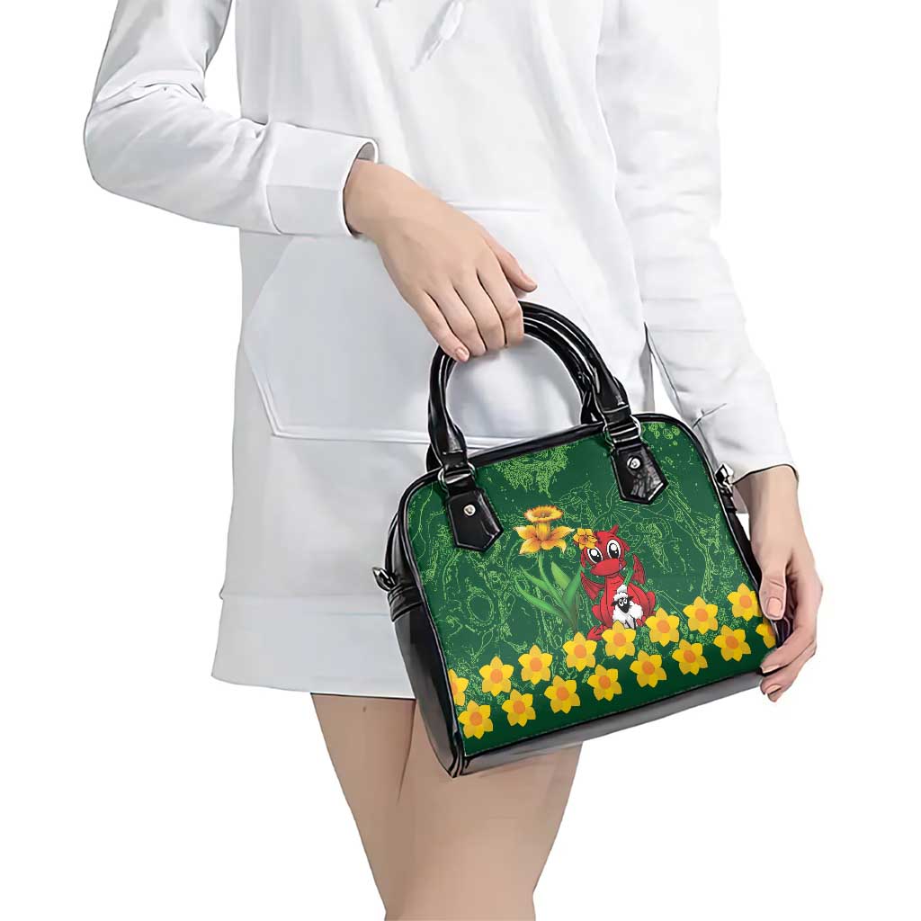 Saint David's Day Shoulder Handbag Welsh Dragons Yellow Daffodils - Wonder Print Shop