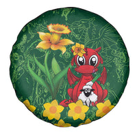 Saint David's Day Spare Tire Cover Welsh Dragons Yellow Daffodils - Wonder Print Shop
