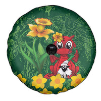 Saint David's Day Spare Tire Cover Welsh Dragons Yellow Daffodils - Wonder Print Shop