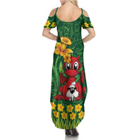 Saint David's Day Summer Maxi Dress Welsh Dragons Yellow Daffodils - Wonder Print Shop