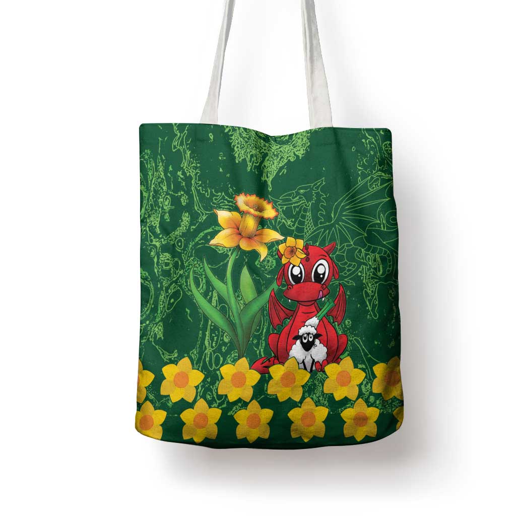 Saint David's Day Tote Bag Welsh Dragons Yellow Daffodils - Wonder Print Shop