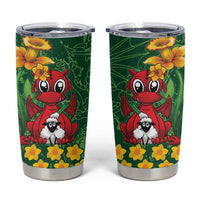 Saint David's Day Tumbler Cup Welsh Dragons Yellow Daffodils - Wonder Print Shop