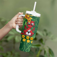 Saint David's Day Tumbler With Handle Welsh Dragons Yellow Daffodils - Wonder Print Shop