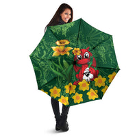 Saint David's Day Umbrella Welsh Dragons Yellow Daffodils - Wonder Print Shop