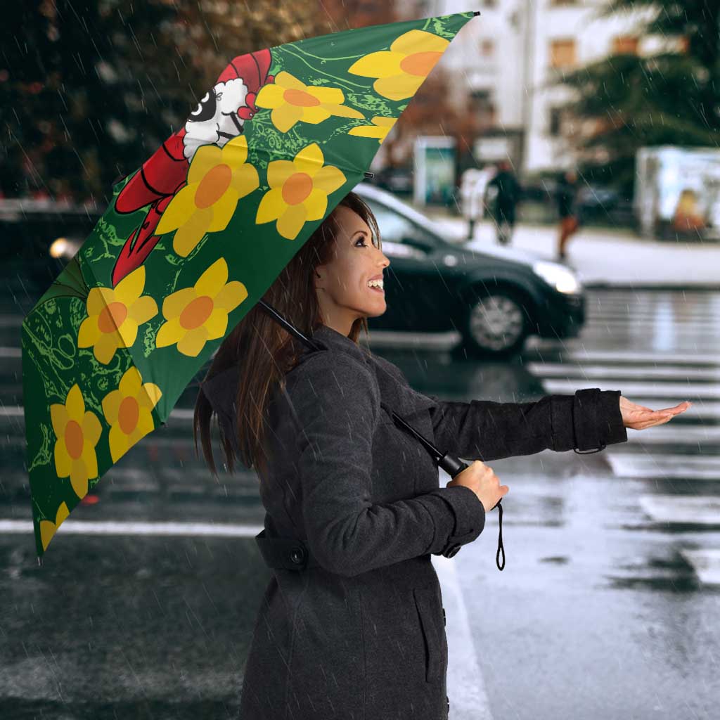 Saint David's Day Umbrella Welsh Dragons Yellow Daffodils - Wonder Print Shop